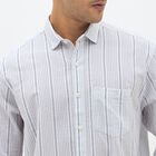 Men's Light Grey Cotton Classic Collar Casual Shirt, Light Grey, small image number null