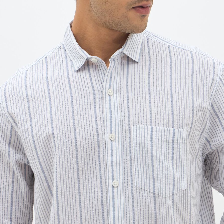 Men's Light Grey Cotton Classic Collar Casual Shirt, Light Grey, large image number null