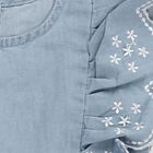 Girls' Light Blue Embroidered Sleeveless Flared Frock, Light Blue, small image number null