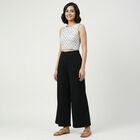 Women's Black Wide-Leg High-Rise Palazzos, काला, small