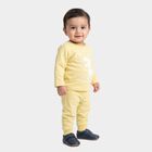 Infants' Yellow Round Neck Graphic Print Baba Suit, Yellow, small