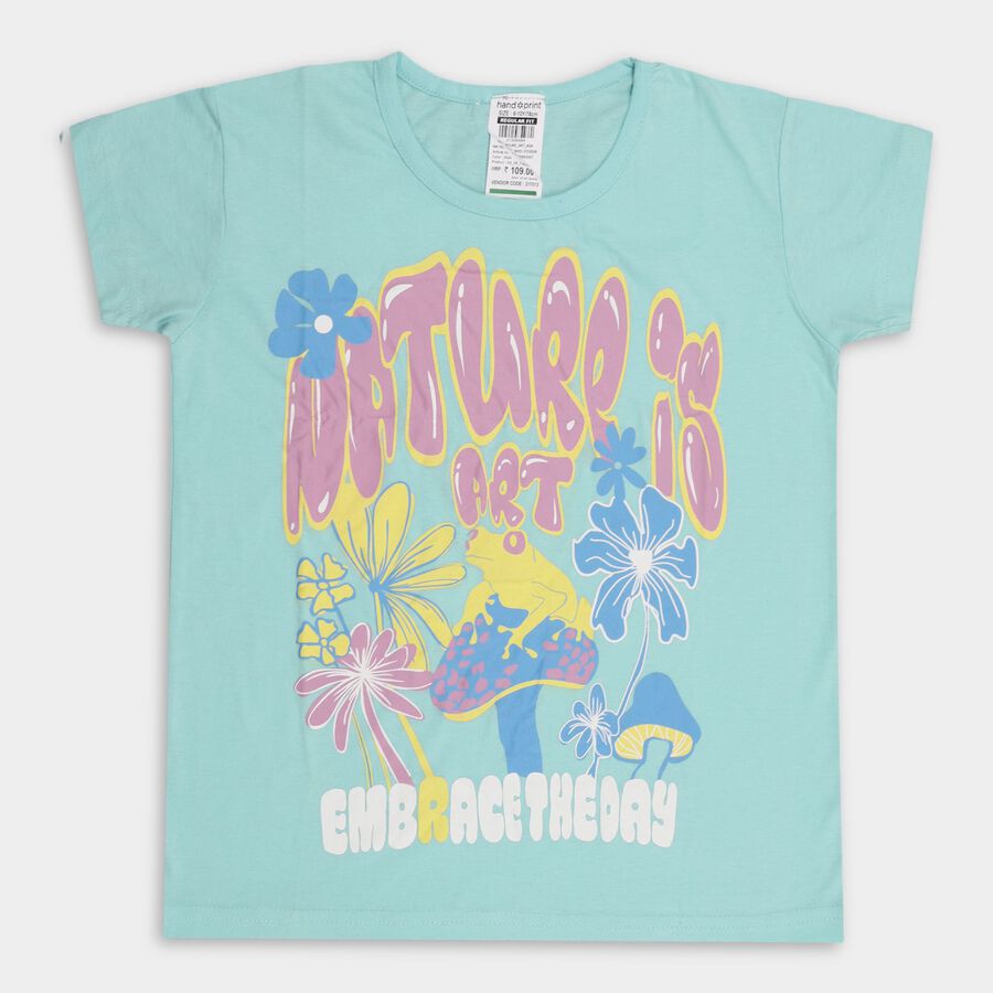 Girls' T-Shirt , Aqua, large image number null