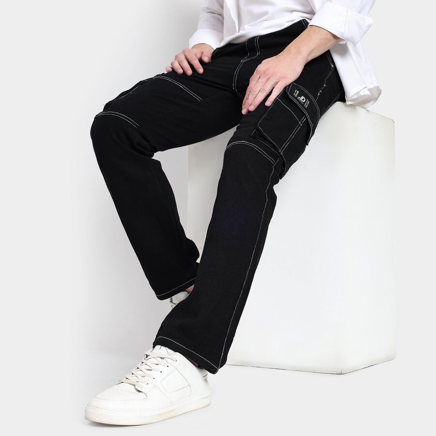 Men's 100% Cotton Skinny Jeans , Black, large image number null