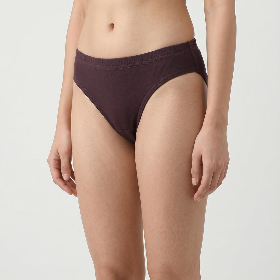 Women's Purple Regular Fit Solid Panty, बैंगनी, large