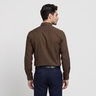 Men's Brown Formal Shirt, Brown, small