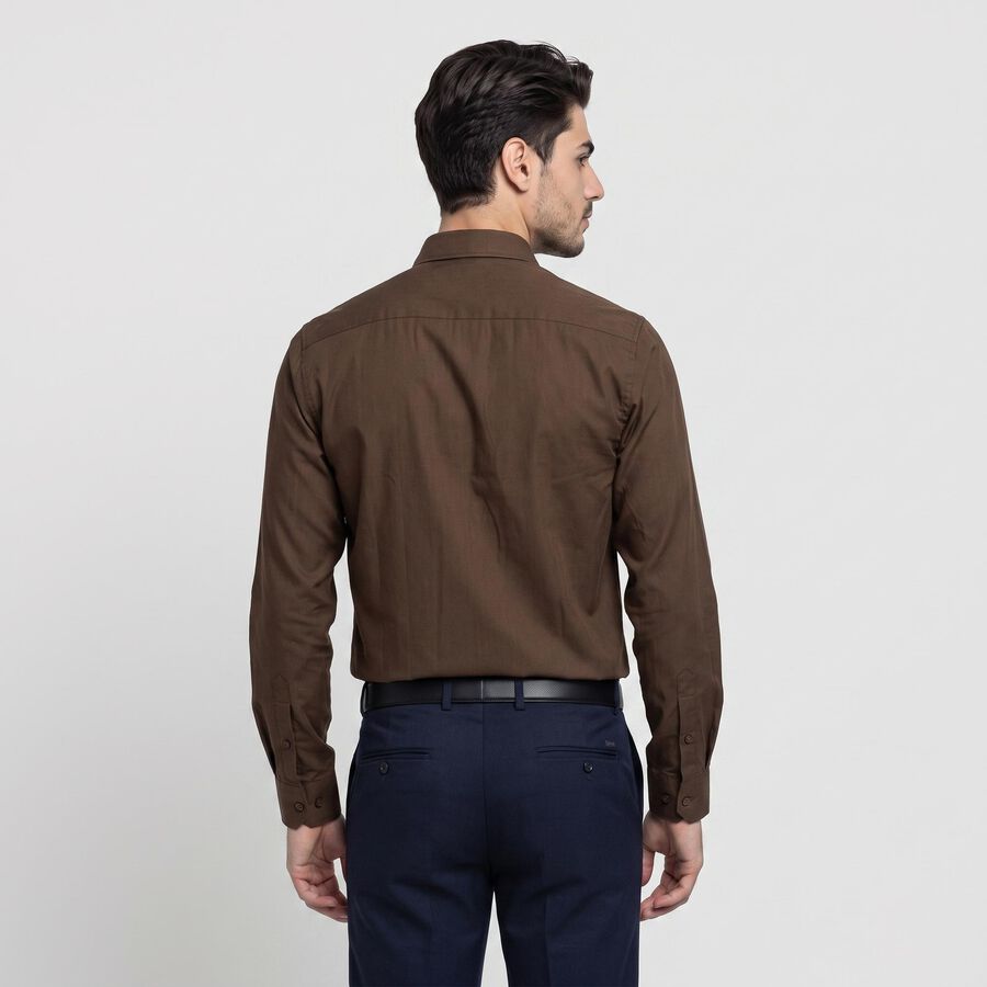 Men's Brown Formal Shirt, Brown, large