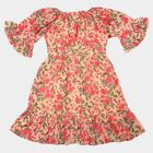 Girls Pink Off Shoulder Fit and Flare Dress, गुलाबी, small