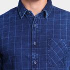 Men's 100% Cotton Casual Shirt, नेवी ब्लू, small image number null