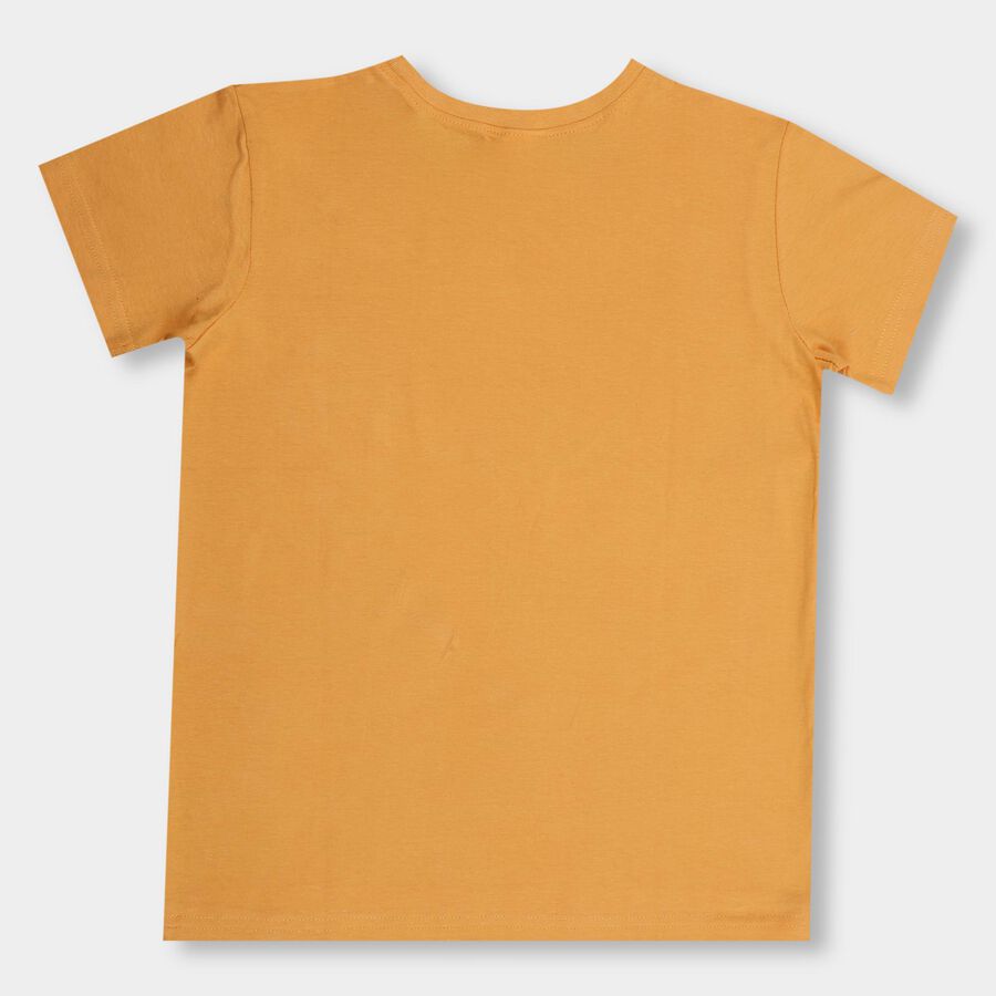 Boys' 100% Cotton Half Sleeves T-Shirt, Orange, large image number null