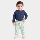 Infants' Mint Green Regular Fit Floral Printed Jogger Pyjama, हल्का हरा, small