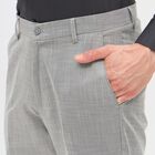 Men's Slim Fit Formal Trousers, हल्का ग्रे, small image number null