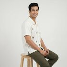 Men's White Casual Shirt, Off White, small