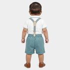 Infants' Teal Polo Neck Embroidered Baba Suit, Teal Blue, small