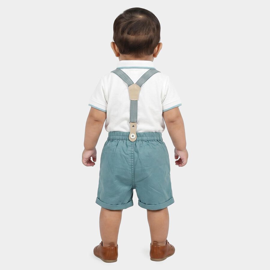 Infants' Teal Polo Neck Embroidered Baba Suit, Teal Blue, large