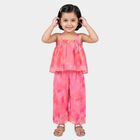 Girls Pink Square Neck Camisole Top and Capri Set, Pink, small