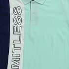 Boys Mint Green Cotton Polo Neck Graphic T-Shirt, Light Green, small