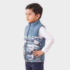 Boys Light Blue Stand Collar Puffer Jacket, हल्का नीला, small