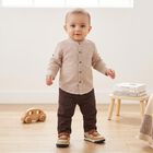 Infants' Charcoal Mandarin Collar Striped Baba Suit, चारकोल, small