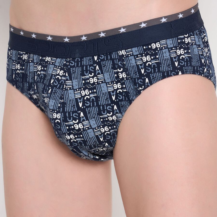 Men's 100% Cotton Briefs, Navy Blue, large