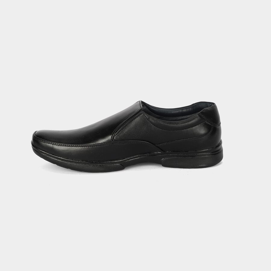 Men's Black Slip-On Loafer Formal Shoes, Black, large