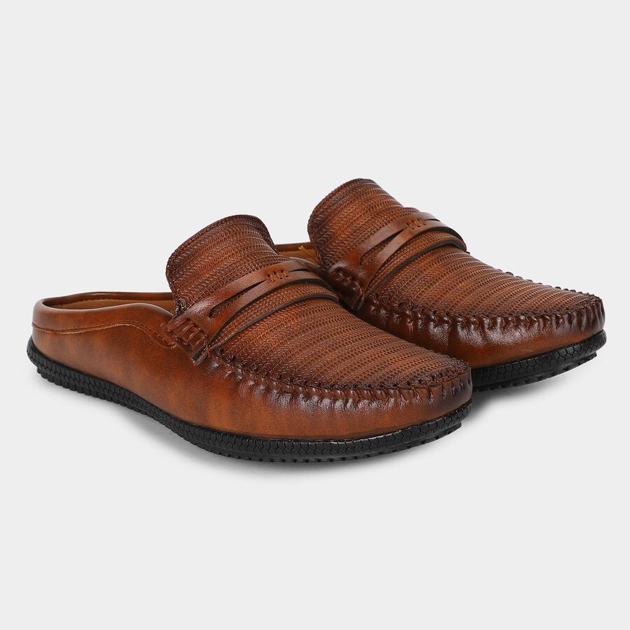 Men's Tan Slip-On Loafer Formal Shoes, टैन, large