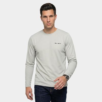 Men's Grey Round Neck Regular T-Shirt
