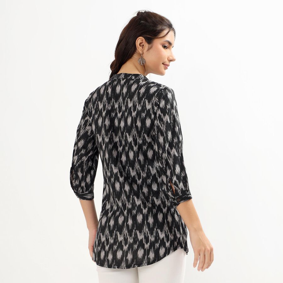 Women's Light Grey Round Neck Printed Kurti, Light Grey, large image number null