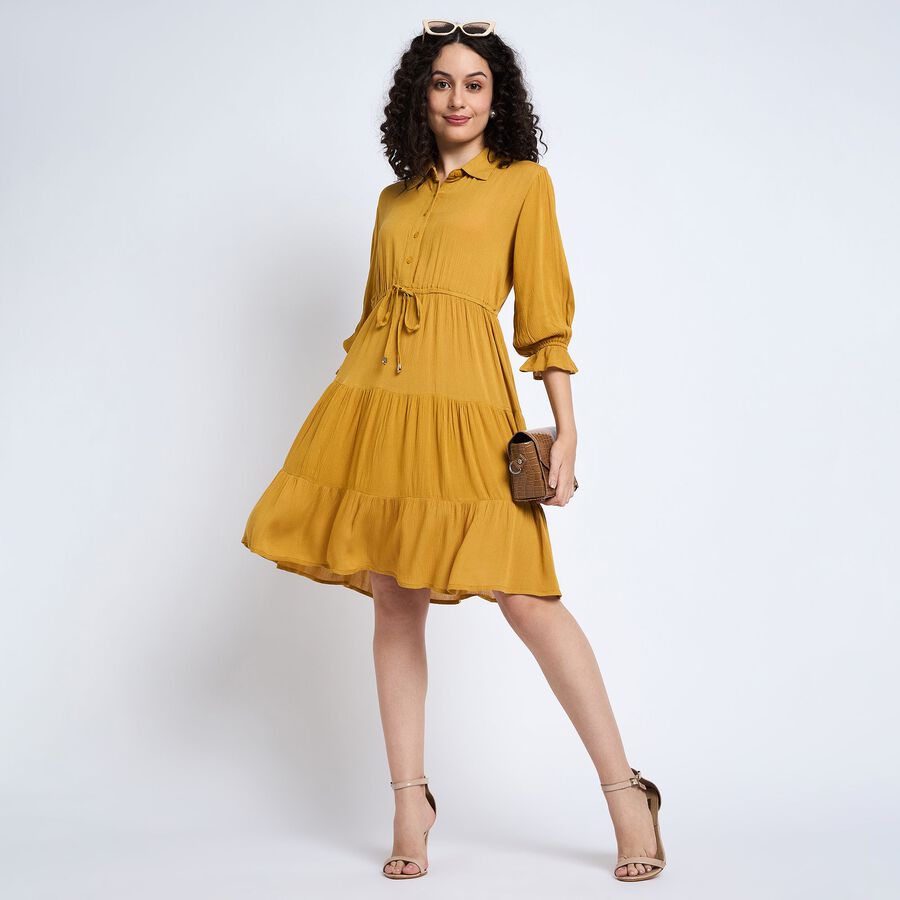 Ladies' Dress , Mustard, large image number null
