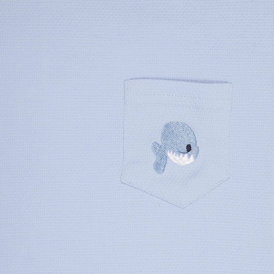 Boys' Light Blue Cotton Round Neck Embroidered Baba Suit, Light Blue, large