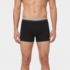Men's Black Regular Fit Solid Trunks, काला, small