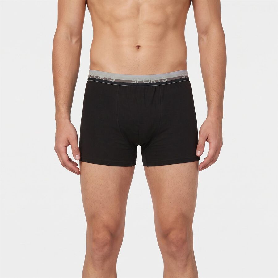 Men's Black Regular Fit Solid Trunks, काला, large