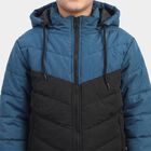Boys Blue Hooded Puffer Jacket, Teal Blue, small