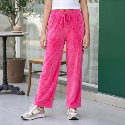 Girls Fuchsia Straight Fit Winter Pyjama