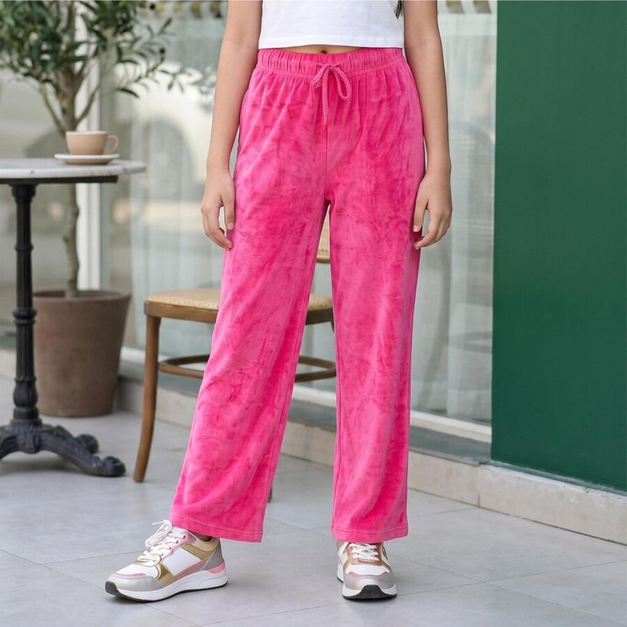 Girls Fuchsia Straight Fit Winter Pyjama, रानी (फ्यूशिया), large