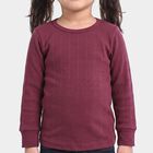 Girls Maroon Long Sleeve Thermal, Wine, small