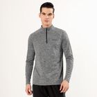 Men's Dark Grey Zip Neck Slim Fit Sweatshirt, Dark Grey, small image number null