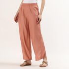 Women's Maroon Wide-Leg Printed Tie-Up Palazzos, गुलाबी, small