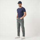 Men's Grey Straight Fit Washed Jeans, हल्का ग्रे, small
