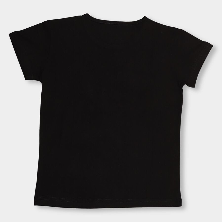 Girls' 100% Cotton T-Shirt , Black, large image number null