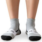 Men's Black and White Ankle Length Sporty Socks Pack of 3, Melange Light Grey, small