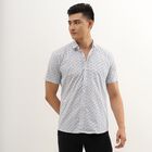 Men's Snow White Cotton Regular Collar Casual Shirt, White, small image number null