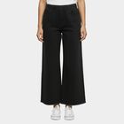 Girls' Jet Black Wide Leg Raw Hem Jeans, Black, small image number null