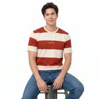 Men's Orange Round Neck Regular T-Shirt, Orange, small