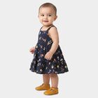 Infants' Navy Blue Tiered Floral Printed Frock, नेवी ब्लू, small
