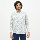 Men's Light Sage Green Printed Classic Collar Casual Shirt, Light Green, small image number null
