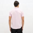 Men's Light Pink Slim Fit Half Sleeve Classic Casual Shirt, Pink, small image number null