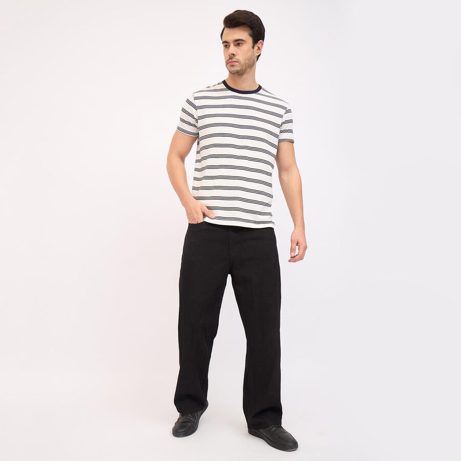 Men's Round Neck Half Sleeves T-Shirt, सफ़ेद, large image number null