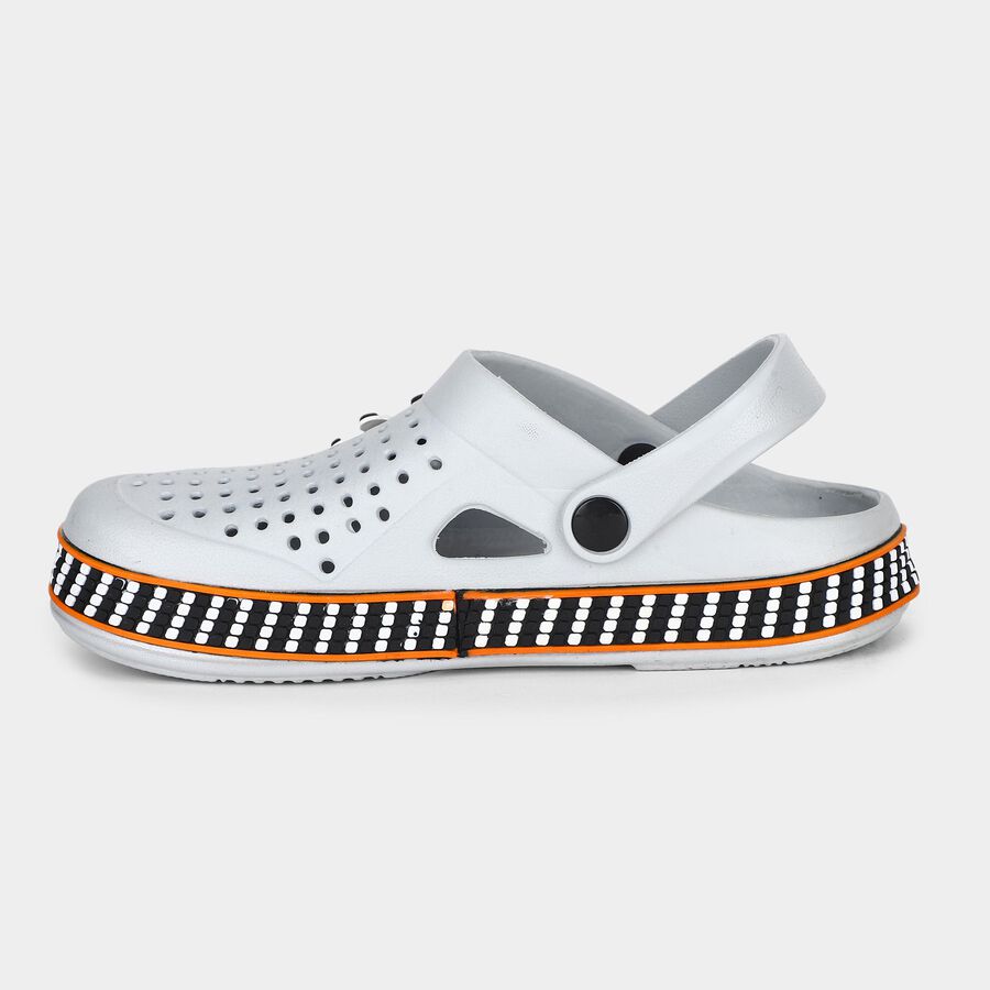 Boys' Grey Slingback Clog Sandals, ग्रे, large