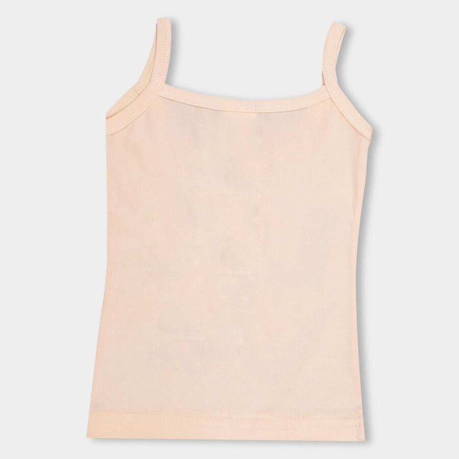 Infants' Soft Peach Cotton Round Neck Casual Vest, पीच, large image number null