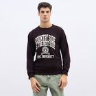 Men's Deep Burgundy Crew Neck Casual Sweatshirt, Wine, small image number null